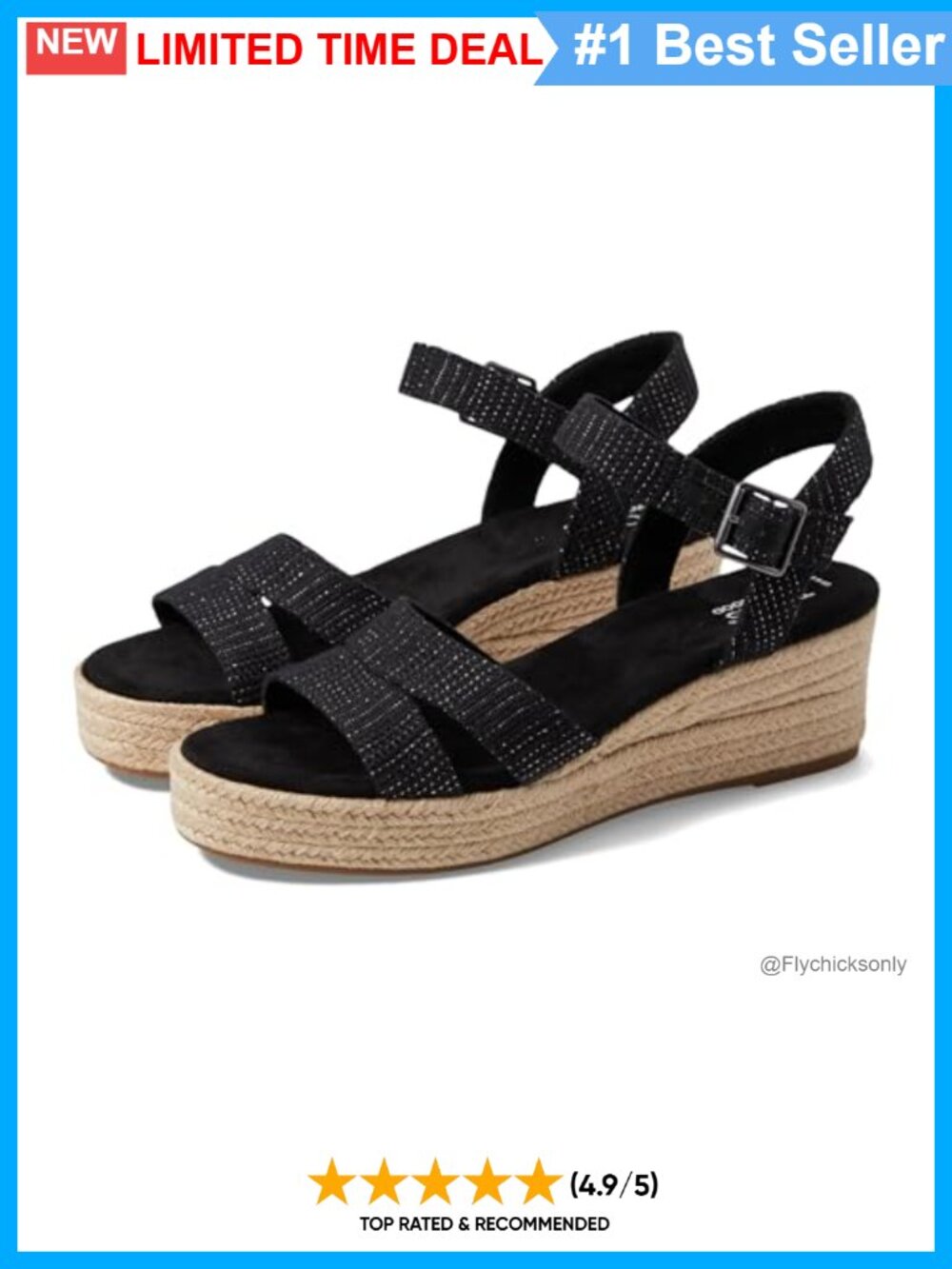 TOMS Audrey Textile Platform Wedge Sandal Adjustable Ankle Strap